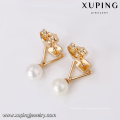 94249 Xuping jewelry fashion blanco perla pendiente de mujer con 18k chapado en oro